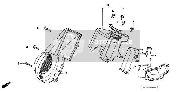 Honda SH75D 1995 Couvercle du ventilateur/Envelopper pour un 1995 Honda SH75D